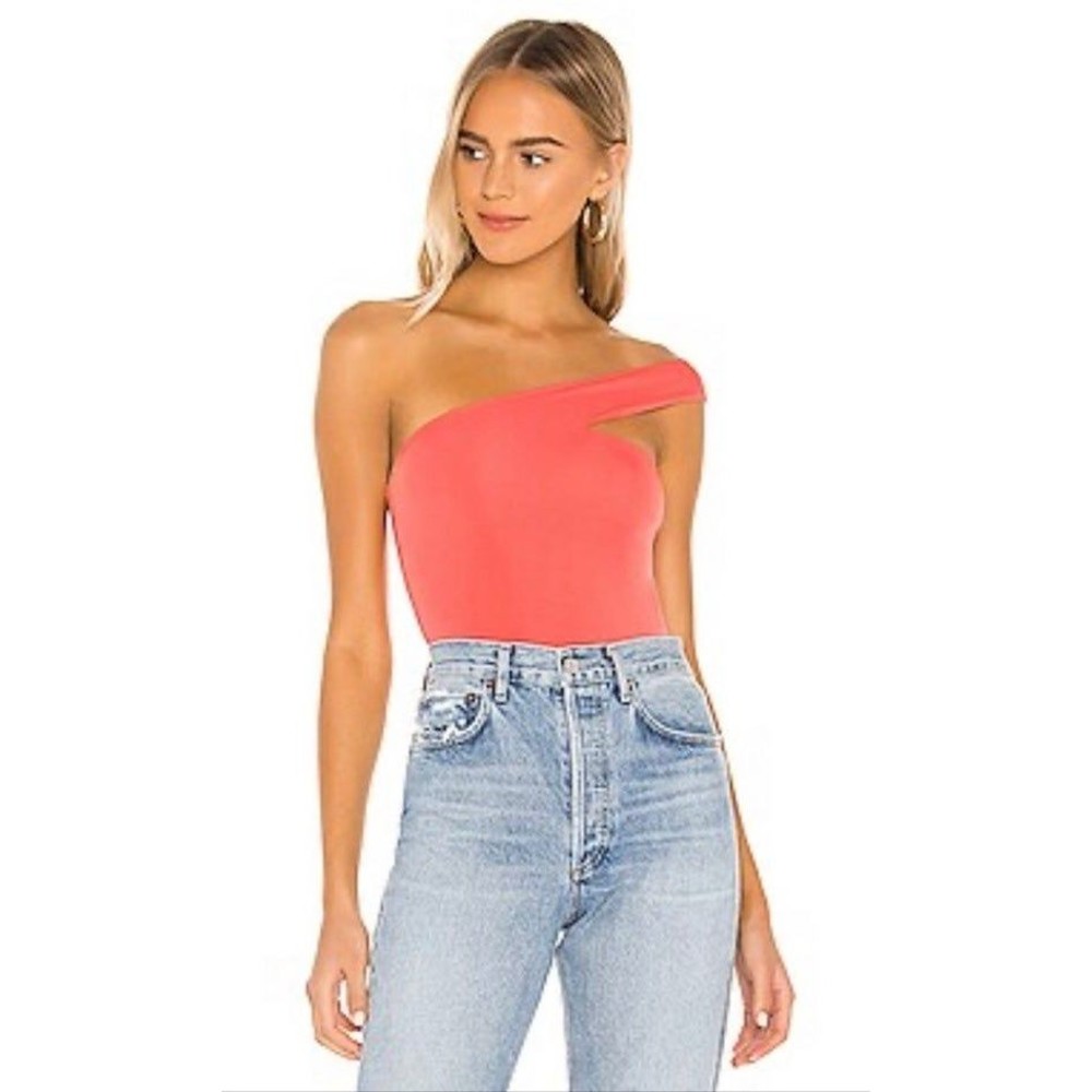 Revolve One Shoulder Orange Bodysuit  (xxs)